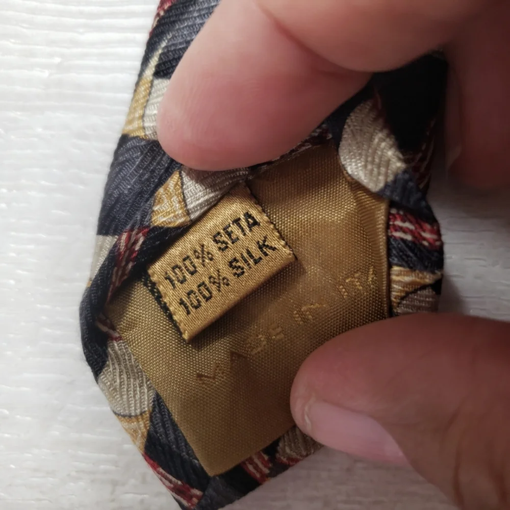 Today's Man Made in Italy Necktie 100% Silk Geometric Menswear Preppy Retro Tie